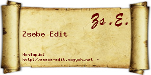 Zsebe Edit névjegykártya